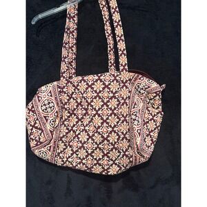 Vera‎ Bradley Satchel Purse Floral Maroon Medallion Print  Shoulder Bag Retired